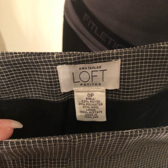 Ann Taylor 0p Grey mini check pantsuit new - Picture 6 of 6